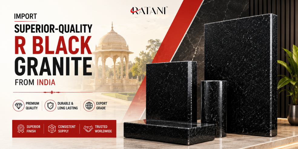 Import Superior-Quality R Black Granite from India