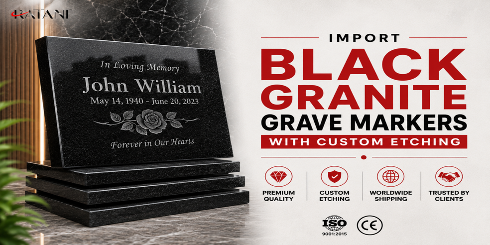 Importar Lápides de Granito Preto com Gravação Personalizada